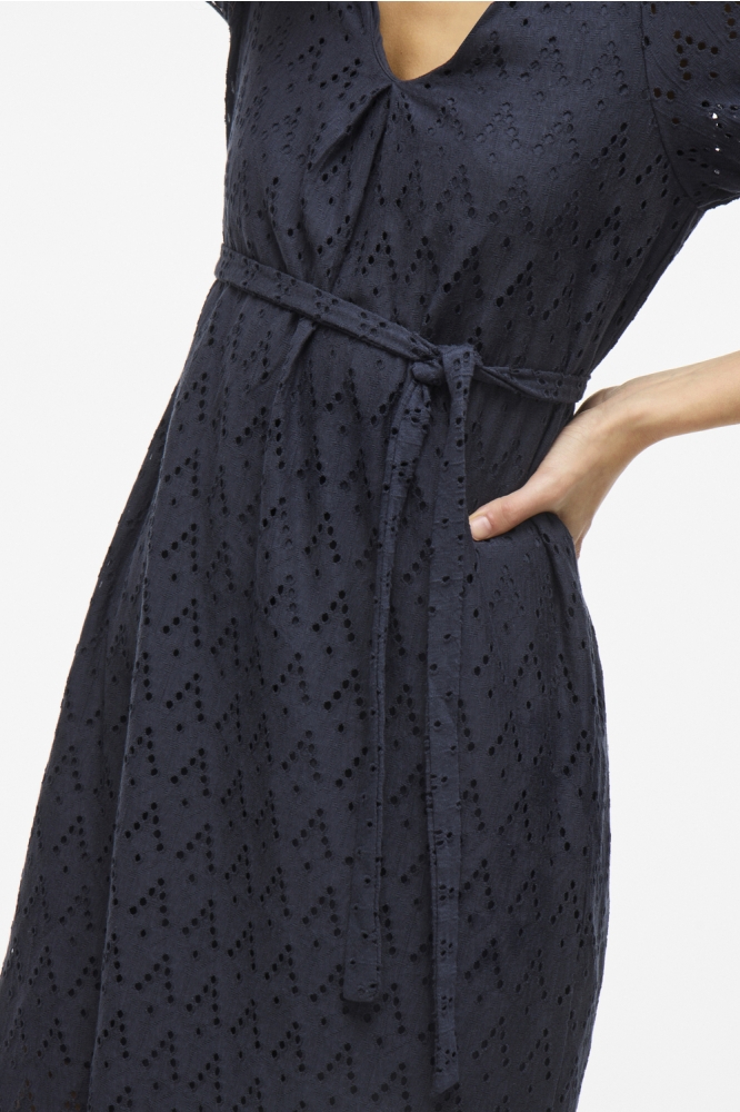 VIAMALINA V-NECK S/S DRESS/PB 14104111 NAVY BLAZER